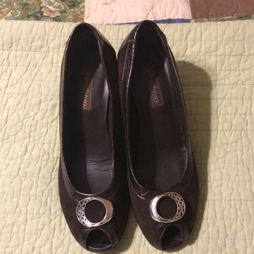 Brighton “Nelly” Peep toe wedge heel